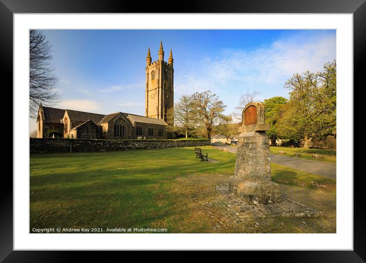 Widecombe-in-the-Moor Church  Framed Mounted Print by Andrew Ray