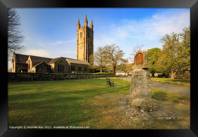 Widecombe-in-the-Moor Church  Framed Print by Andrew Ray