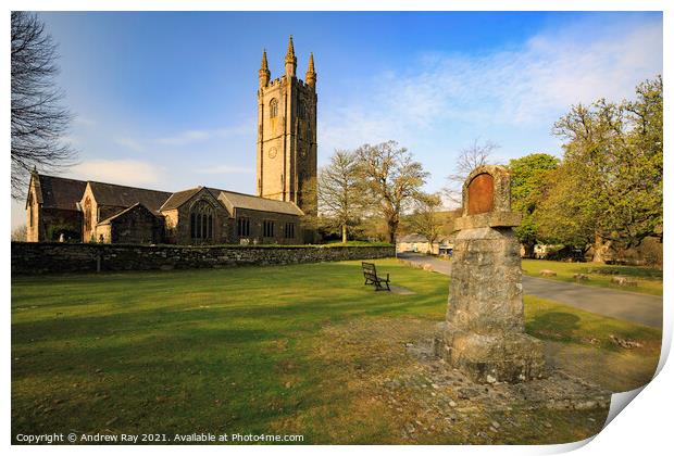 Widecombe-in-the-Moor Church  Print by Andrew Ray