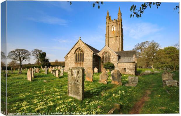 Widecombe-in-the-Moor Churchyard Canvas Print by Andrew Ray