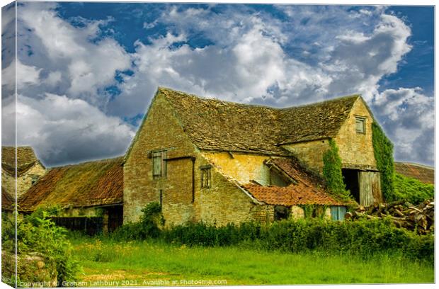 Rustic barn in the Cotswolds Canvas Print by Graham Lathbury