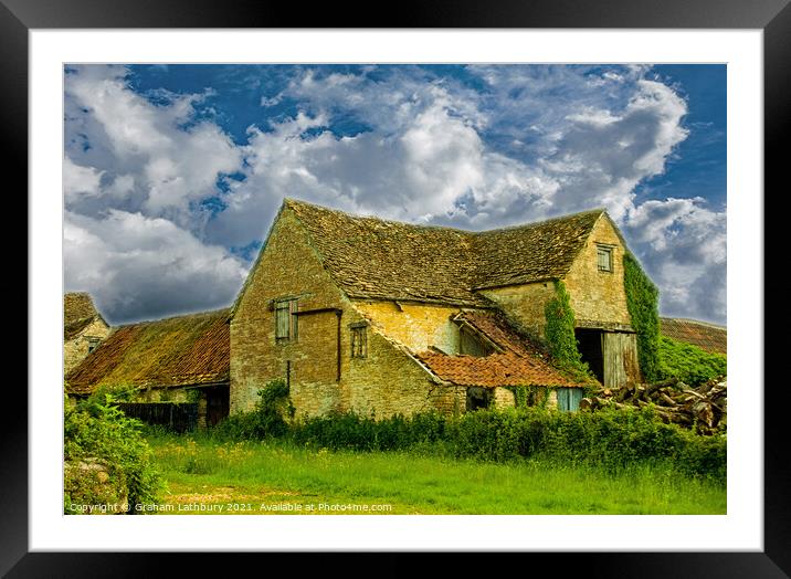 Rustic barn in the Cotswolds Framed Mounted Print by Graham Lathbury