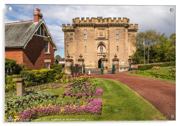 Picturesque Northumberland's Morpeth Castle Acrylic by Holly Burgess