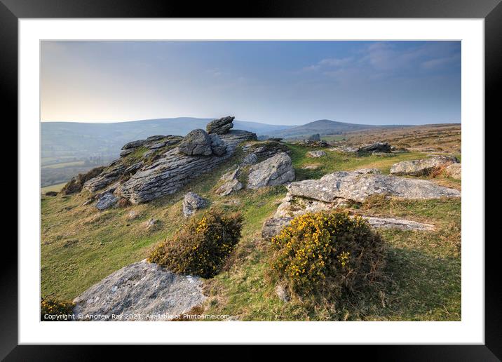 Tunhill Rocks view Framed Mounted Print by Andrew Ray