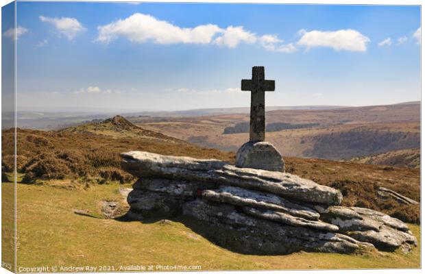 Cave-Penny Cross (Dartmoor)  Canvas Print by Andrew Ray