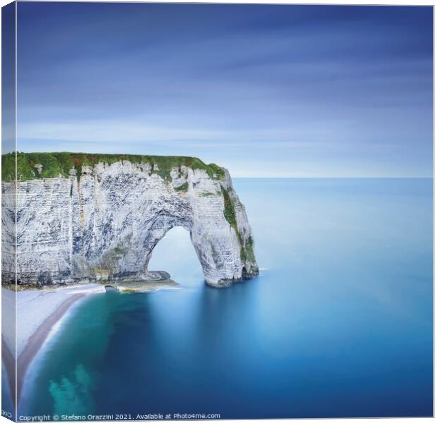 Manneporte rock arch. Etretat, Normandy. Canvas Print by Stefano Orazzini