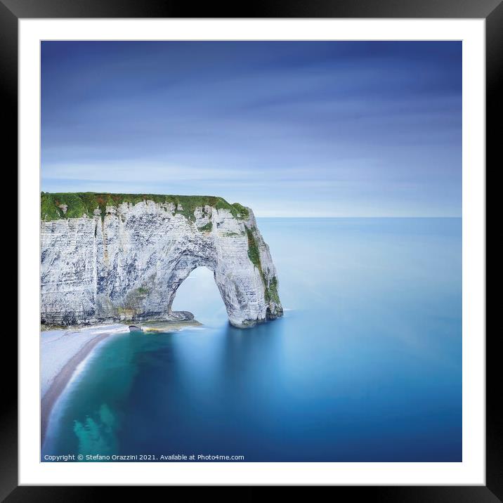 Manneporte rock arch. Etretat, Normandy. Framed Mounted Print by Stefano Orazzini