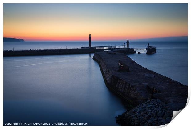 Whitby  sunset 531 Print by PHILIP CHALK
