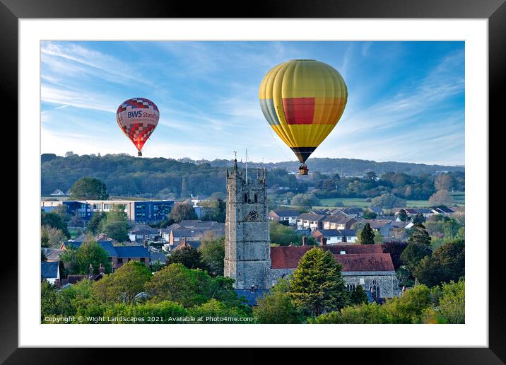 Hot Air Balloons Isle Of Wight Framed Mounted Print by Wight Landscapes