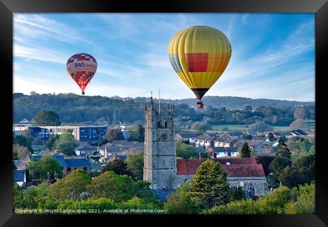 Hot Air Balloons Isle Of Wight Framed Print by Wight Landscapes