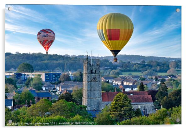 Hot Air Balloons Isle Of Wight Acrylic by Wight Landscapes