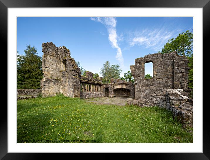 The ruins of Wycoller Village. Framed Mounted Print by Chris North