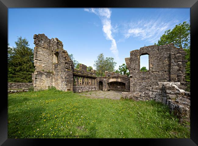 The ruins of Wycoller Village. Framed Print by Chris North