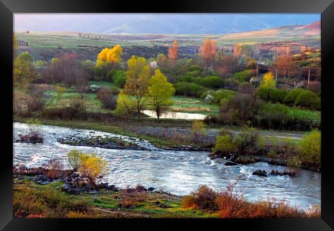 River Hrazdan in Armenia Framed Print by Mikhail Pogosov