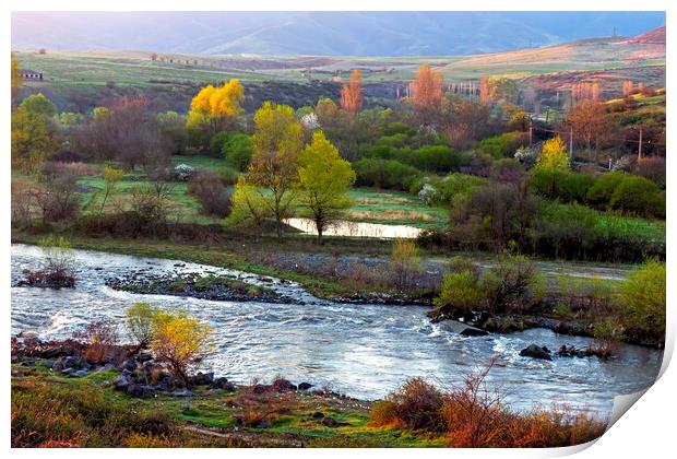 River Hrazdan in Armenia Print by Mikhail Pogosov