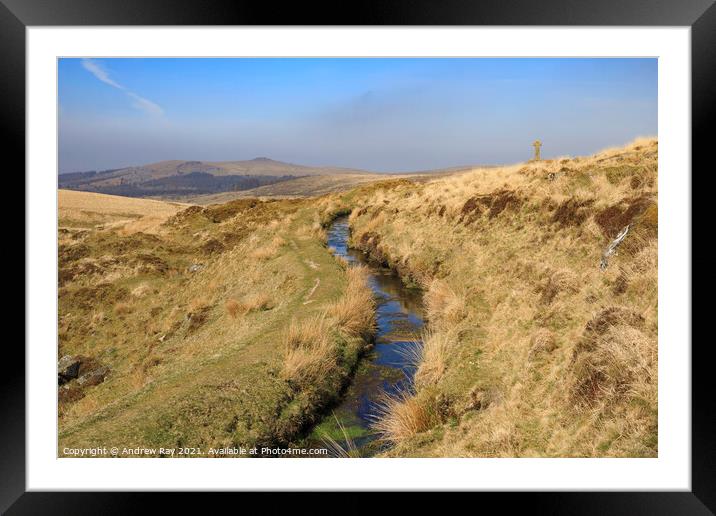 Devonport Leat at Hutchinson's Cross Framed Mounted Print by Andrew Ray