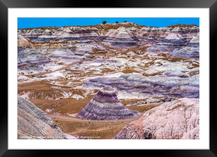 Purple Mountain Painted Desert Petrified Forest National Park Ar Framed Mounted Print by William Perry
