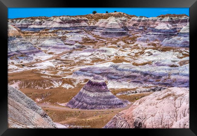 Purple Mountain Painted Desert Petrified Forest National Park Ar Framed Print by William Perry