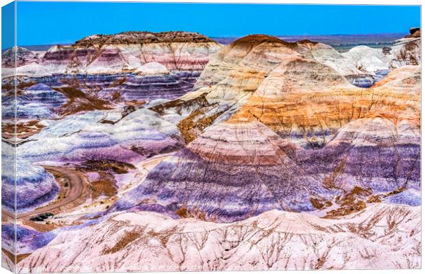 Painted Desert Blue Mesa Petrified Forest National Park Arizona Canvas Print by William Perry