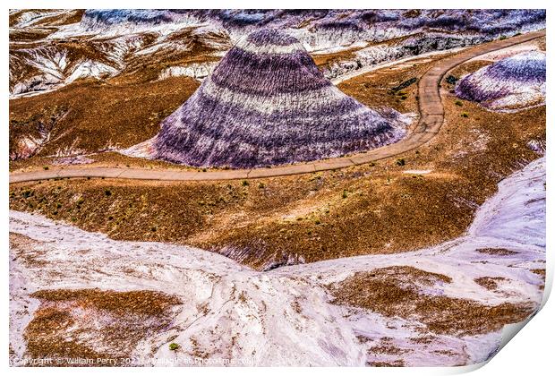 Purple Mountain Painted Desert Petrified Forest National Park Ar Print by William Perry