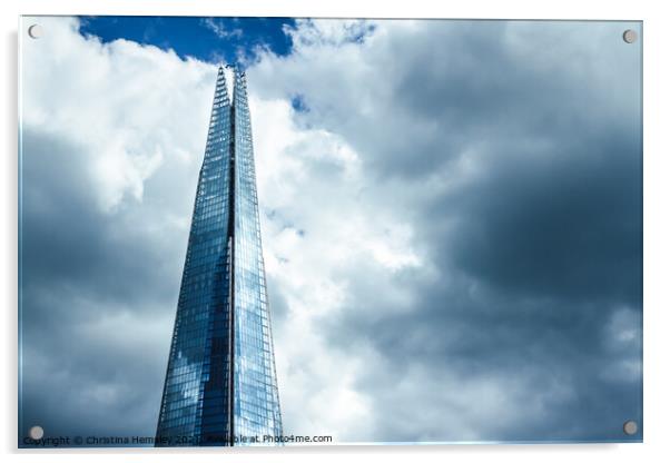 The top of the London Shard Acrylic by Christina Hemsley