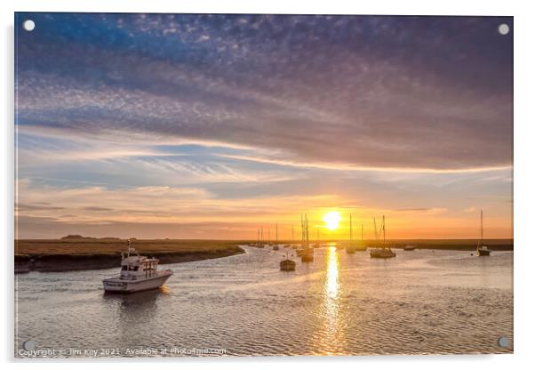Sunrise Wells next the Sea Norfolk     Acrylic by Jim Key