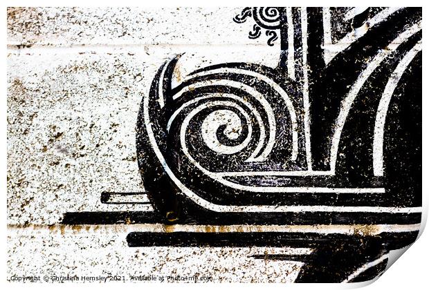Tribal pattern as a graffiti Print by Christina Hemsley