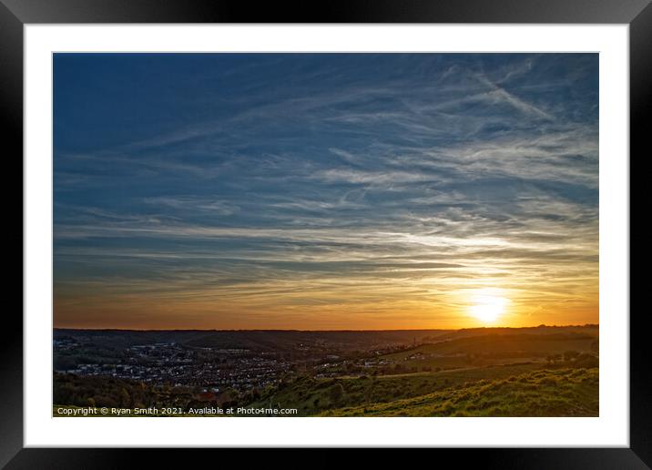 Sunset over Dover town Framed Mounted Print by Ryan Smith