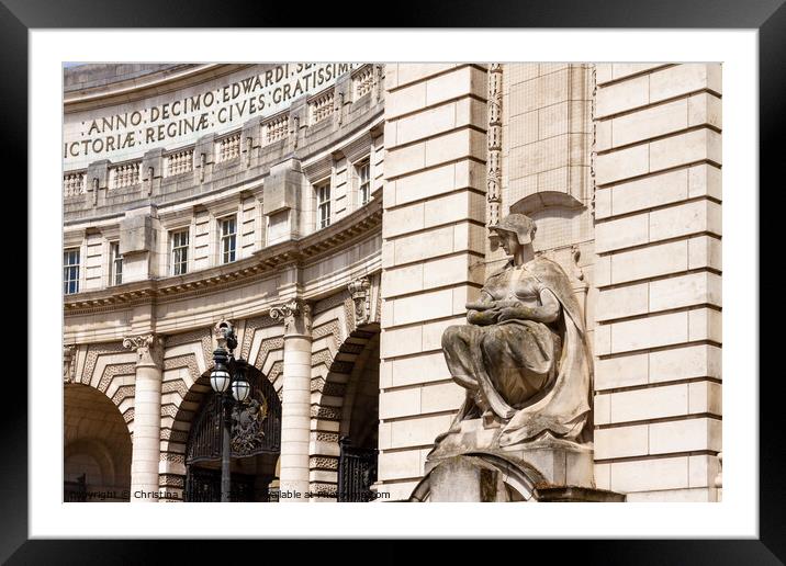 The gunnery sculpture on Admirality Arch, London, UK Framed Mounted Print by Christina Hemsley