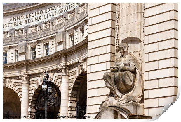 The gunnery sculpture on Admirality Arch, London, UK Print by Christina Hemsley