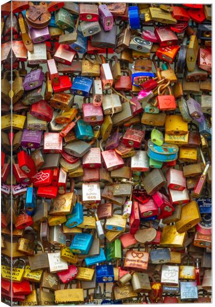 Love locks Canvas Print by Christina Hemsley