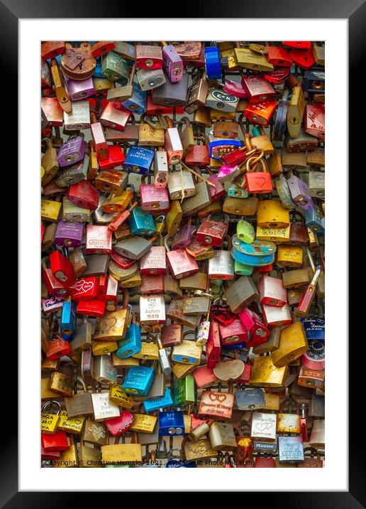 Love locks Framed Mounted Print by Christina Hemsley