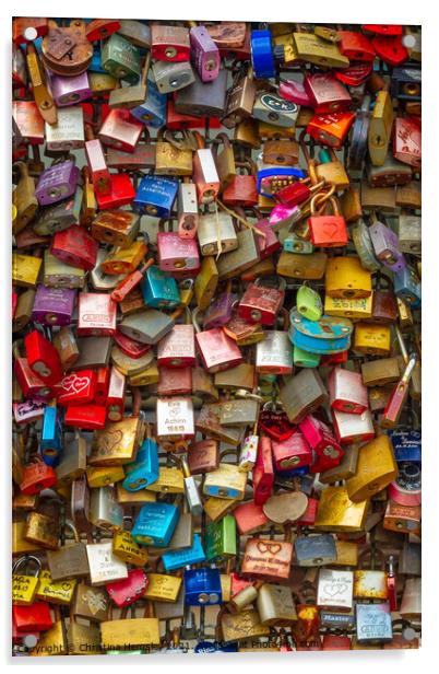 Love locks Acrylic by Christina Hemsley