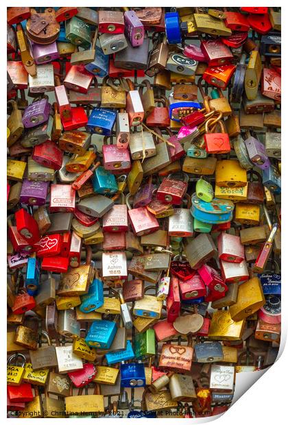 Love locks Print by Christina Hemsley