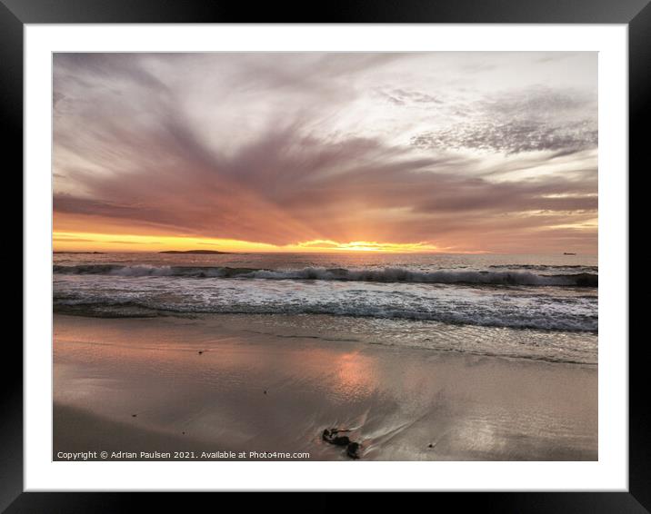 Sunset over Cape Town Framed Mounted Print by Adrian Paulsen