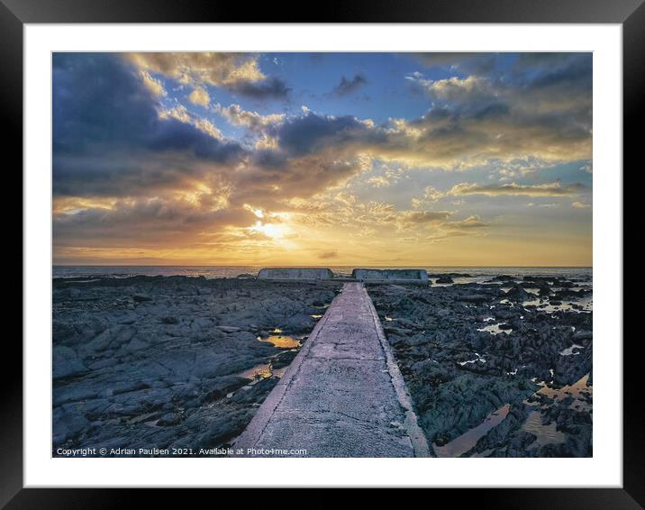 Sunset over Sea Point Framed Mounted Print by Adrian Paulsen