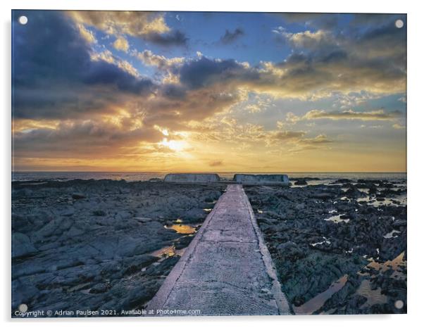 Sunset over Sea Point Acrylic by Adrian Paulsen