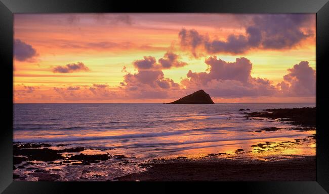 Great Mew Stone Sunset Framed Print by Darren Galpin