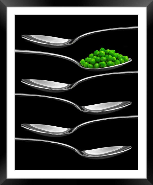 Peas and Spoons Framed Mounted Print by Neil Hall