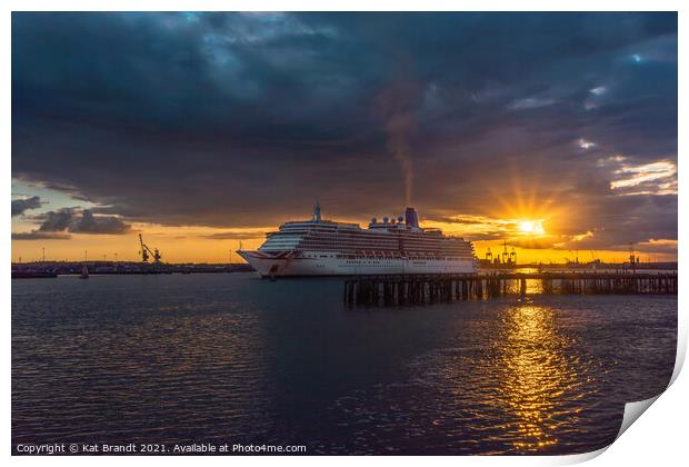 MV Arcadia leaving Southampton Port Print by KB Photo