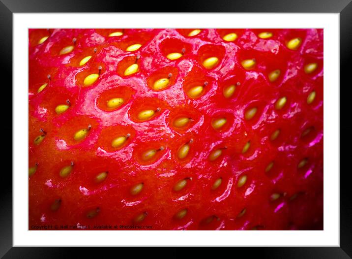 Strawberry Framed Mounted Print by Neil Hall