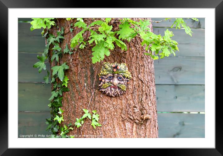 Tree Face Framed Mounted Print by Philip Gough