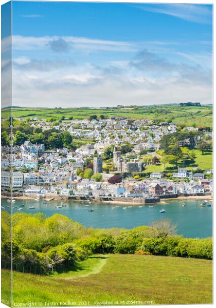 Fowey, South Cornwall Canvas Print by Justin Foulkes