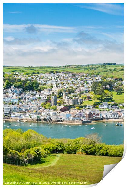 Fowey, South Cornwall Print by Justin Foulkes