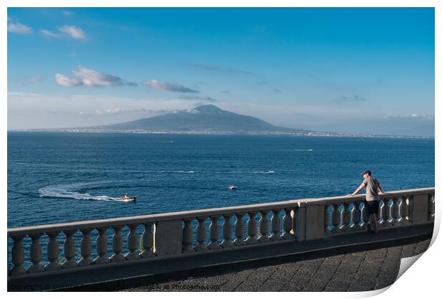 Bay of Naples with Mount Vesuvius seen from Sorrento Print by Dietmar Rauscher