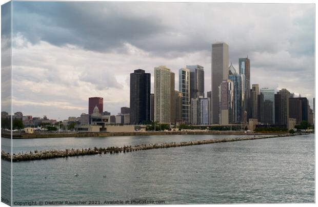 Chicago Skyline Cityscape Canvas Print by Dietmar Rauscher