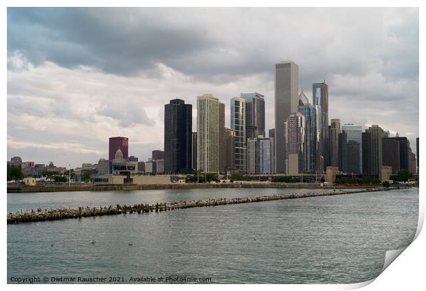 Chicago Skyline Cityscape Print by Dietmar Rauscher
