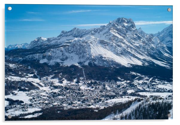 Snow Covered Skiing Resort Cortina d' Ampezzo Acrylic by Dietmar Rauscher
