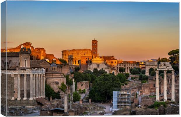Sunset in Ancient City of Rome Canvas Print by Artur Bogacki