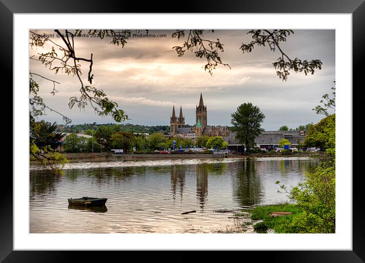 Truro Cornwall Cathedral,  reflections, Framed Mounted Print by kathy white